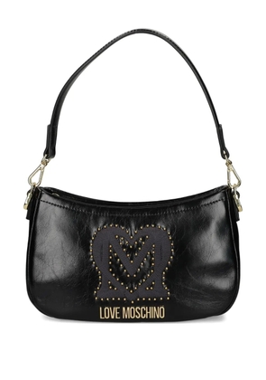 Love Moschino logo-plaque studded shoulder bag - Black