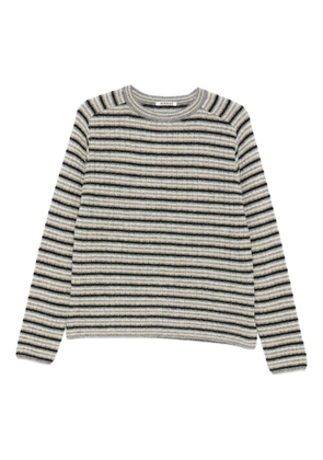 Auralee stripe-pattern sweater - Grey