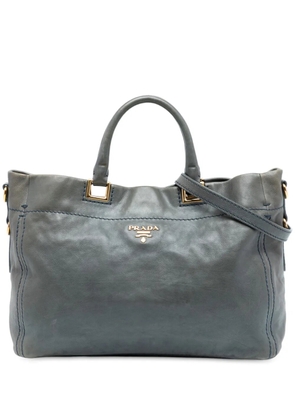 Prada Pre-Owned 2000-2025 Glace Calf Open Convertible Tote satchel - Blue