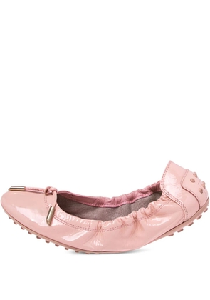 Tod's Vintage pre-owned gathered patent ballet flats - Pink