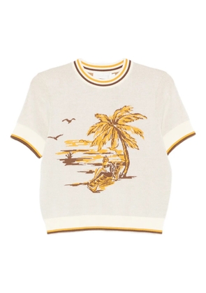 ZIMMERMANN palm-tree print T-shirt - Neutrals