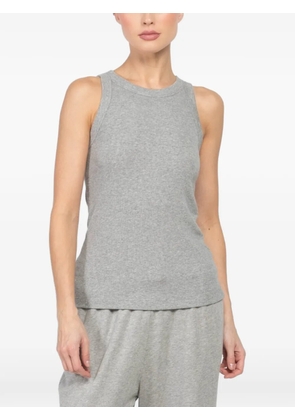 Velvet crew-neck tank top - Grey