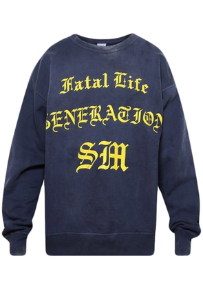 SAINT MXXXXXX Fatal Life crew-neck cotton sweatshirt - Blue