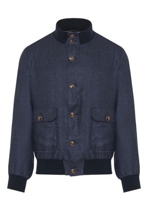 Barba button-up denim bomber jacket - Blue