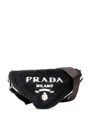 Prada Pre-Owned 2013-2025 Spugna Terry Cloth Triangle Logo crossbody bag - Black