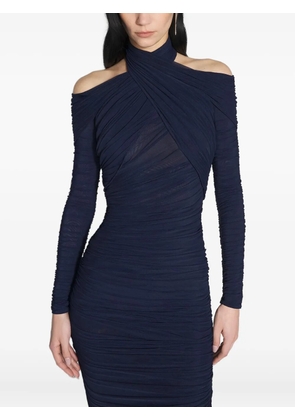 Mugler draped midi dress - Blue