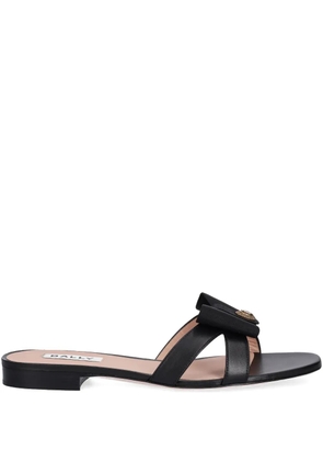 Bally bow-embellished leather slides - Black