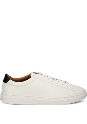 BOSS embossed-logo leather sneakers - White