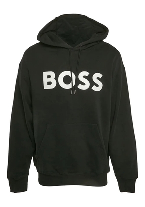 BOSS logo cotton hoodie - Black