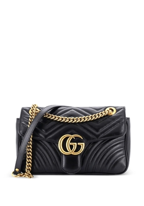Gucci Pre-Owned GG Marmont Flap Bag Matelasse Leather Medium shoulder bag - Black