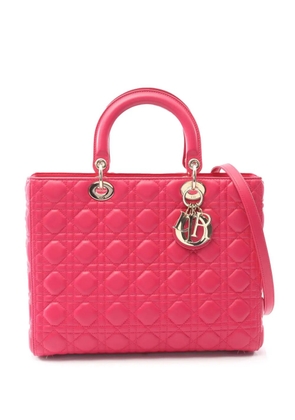 Christian Dior Pre-Owned 2010-2025 Large Lambskin Cannage Lady Dior handbag - Pink