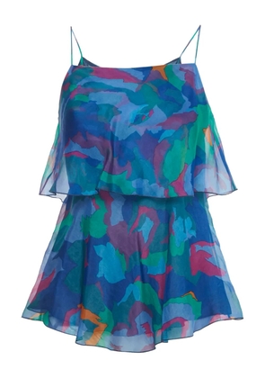 Emporio Armani Pre-Owned organza printed top - Blue