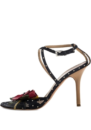 Valentino Garavani Pre-Owned 95mm polka-dot print sandals - Black