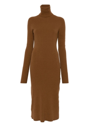 Fabiana Filippi ribbed-knit midi dress - Brown