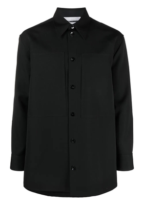 Jil Sander long-sleeve wool shirt - Black