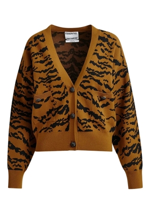Essentiel Antwerp Icali tiger-pattern cardigan - Brown