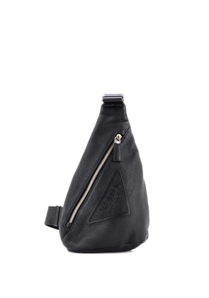 Prada Pre-Owned Triangle Logo Sling Bag Leather backpack - Black