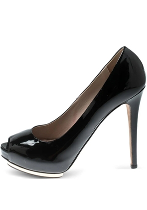 Le Silla pre-owned patent leather peep toe pumps - Black