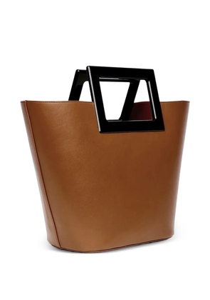 MARINA RAPHAEL Riviera square-handle tote bag - Brown