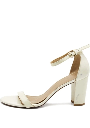 Stuart Weitzman 85mm patent-leather sandals - Neutrals