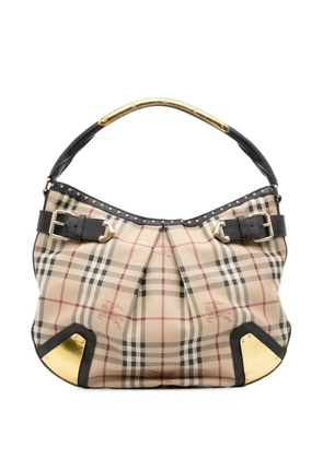 Burberry Pre-Owned 2000-2017 Haymarket Check Coated Canvas hobo bag - Brown