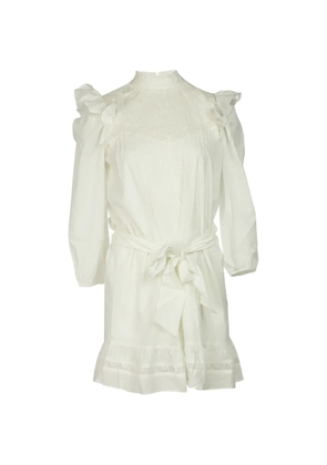 Reformation ruffle tie dress - White
