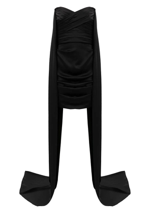 Alex Perry draped-detail strapless dress - Black