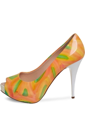 Giuseppe Zanotti Vintage pre-owned 110mm peep-toe platform pumps - Orange