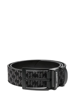 Karl Lagerfeld houndstooth buckle belt - Black