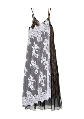 Quetsche layered-sleeveless dress - Black