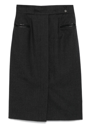 Hermès Pre-Owned 1970s wool midi skirt - Grey