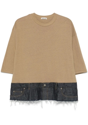 Undercover panelled T-shirt - Neutrals