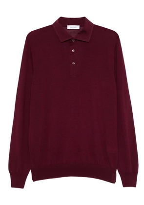 Gran Sasso long-sleeve wool polo shirt - Red