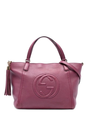 Gucci Pre-Owned 2016-2025 Small Pebbled Leather Soho Cellarius satchel - Purple