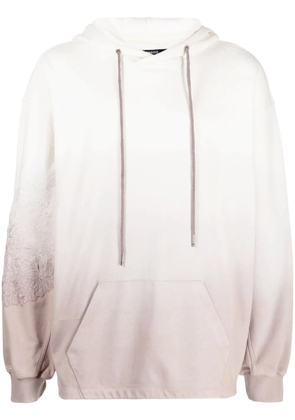 SONGZIO gradient-effect embroidered hoodie - White