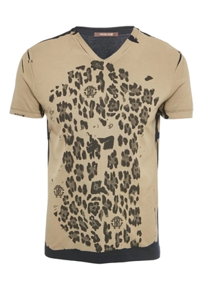 Roberto Cavalli Vintage V-neck animal-print T-shirt - Neutrals
