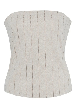 Rosetta Getty pinstripe bandeau top - Neutrals