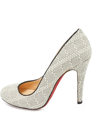 Christian Louboutin Pre-Owned woven round-toe pumps - White