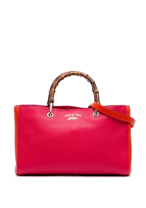 Gucci Pre-Owned 2016-2025 Medium Bicolor Calfskin Bamboo Shopper satchel - Red