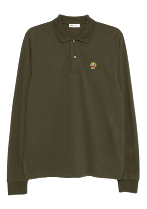 Bally embroidered-logo cotton polo shirt - Green