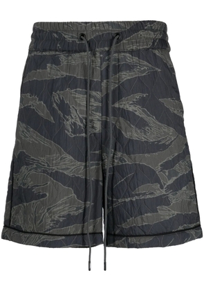 Mostly Heard Rarely Seen quilted camouflage track shorts - Green