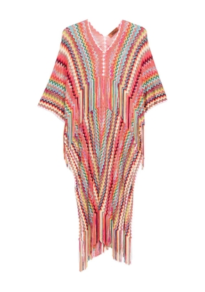 Missoni chevron-knit poncho - Orange