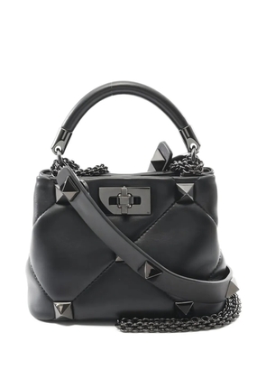 Valentino Garavani Pre-Owned 2010s Roman studs quilted leather tote bag - Black