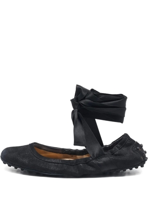Tod's Vintage ribbon-fastening ballet flats - Black