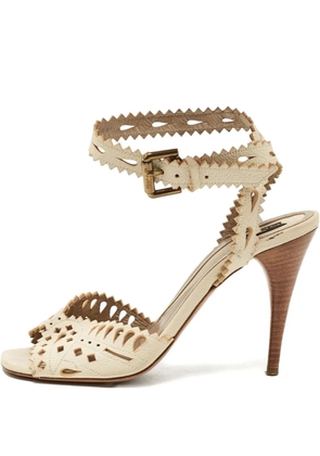 Etro Pre-Owned 100mm cut-out sandals - Neutrals