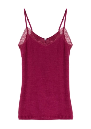 Hanro lace-ribbed top - Pink