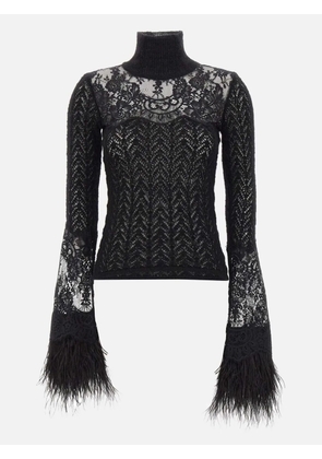 Blumarine Marabu lace-insert sweater - Black