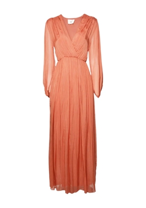 SOLOTRE V-neck long-sleeved dress - Red