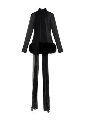 Blumarine sheer-overlay mini dress - Black