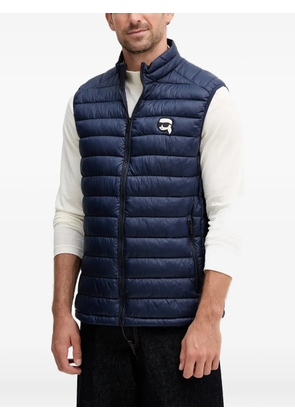 Karl Lagerfeld logo-patch zip-up waistcoats - Blue